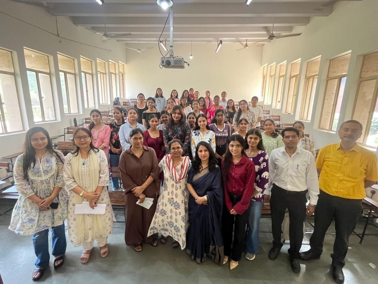 RIDF team with students and faculty at Lady Irwin College